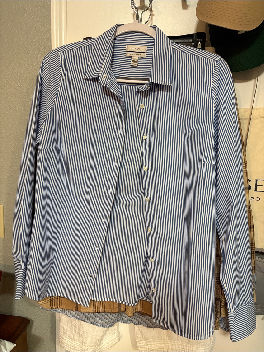 J. Crew |  Classic Pinstripe 'Stretch Perfect Shirt'